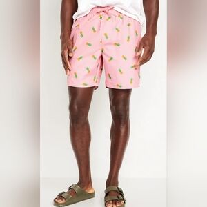 Old Navy Pink Pineapple Print Bathing Suit Shorts, L